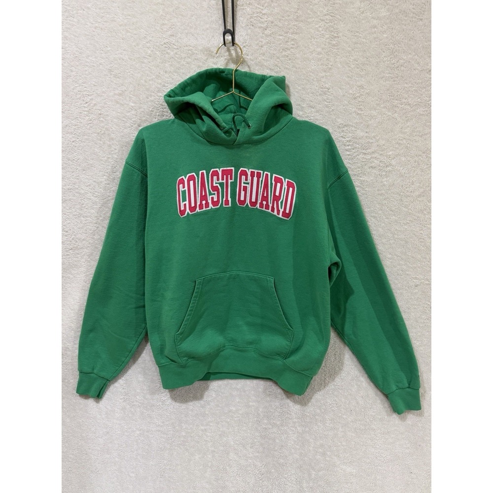 Champion Coast Guard Hoodie Sweatshirt Green W/Pink Medium 2010